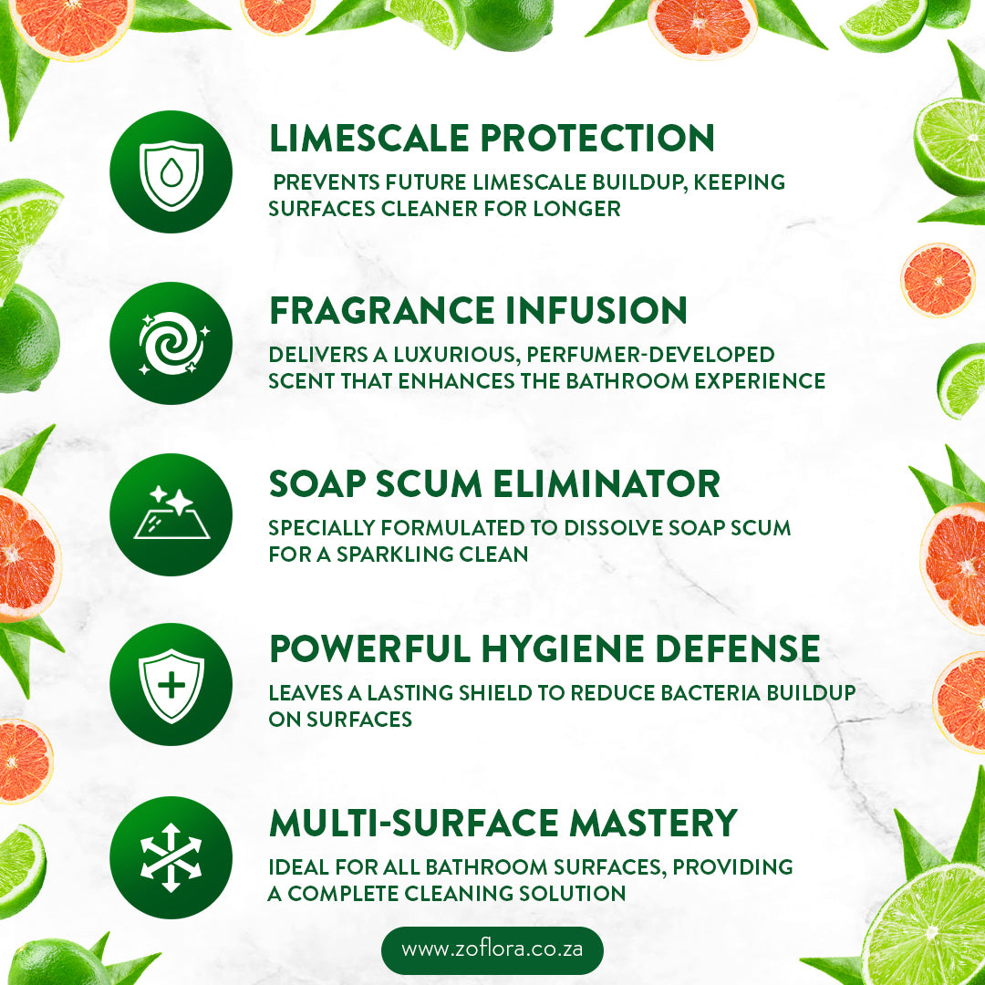 Zoflora Caribbean Grapefruit & Lime Bathroom Cleaner 800ml