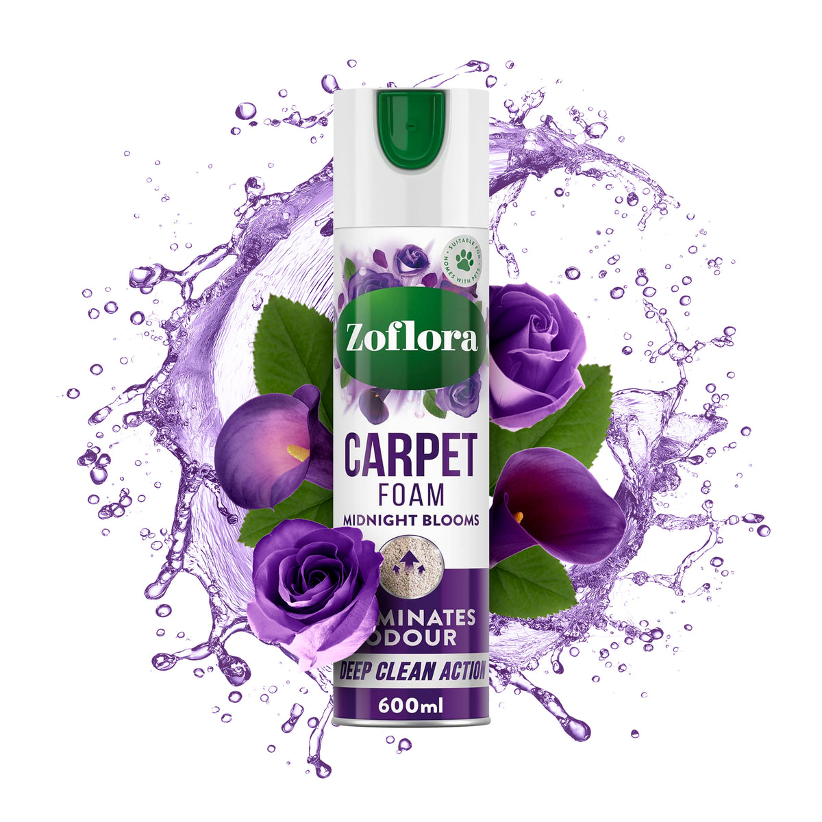 Zoflora Midnight Blooms Carpet Fresh &amp; Foam Care 600ml