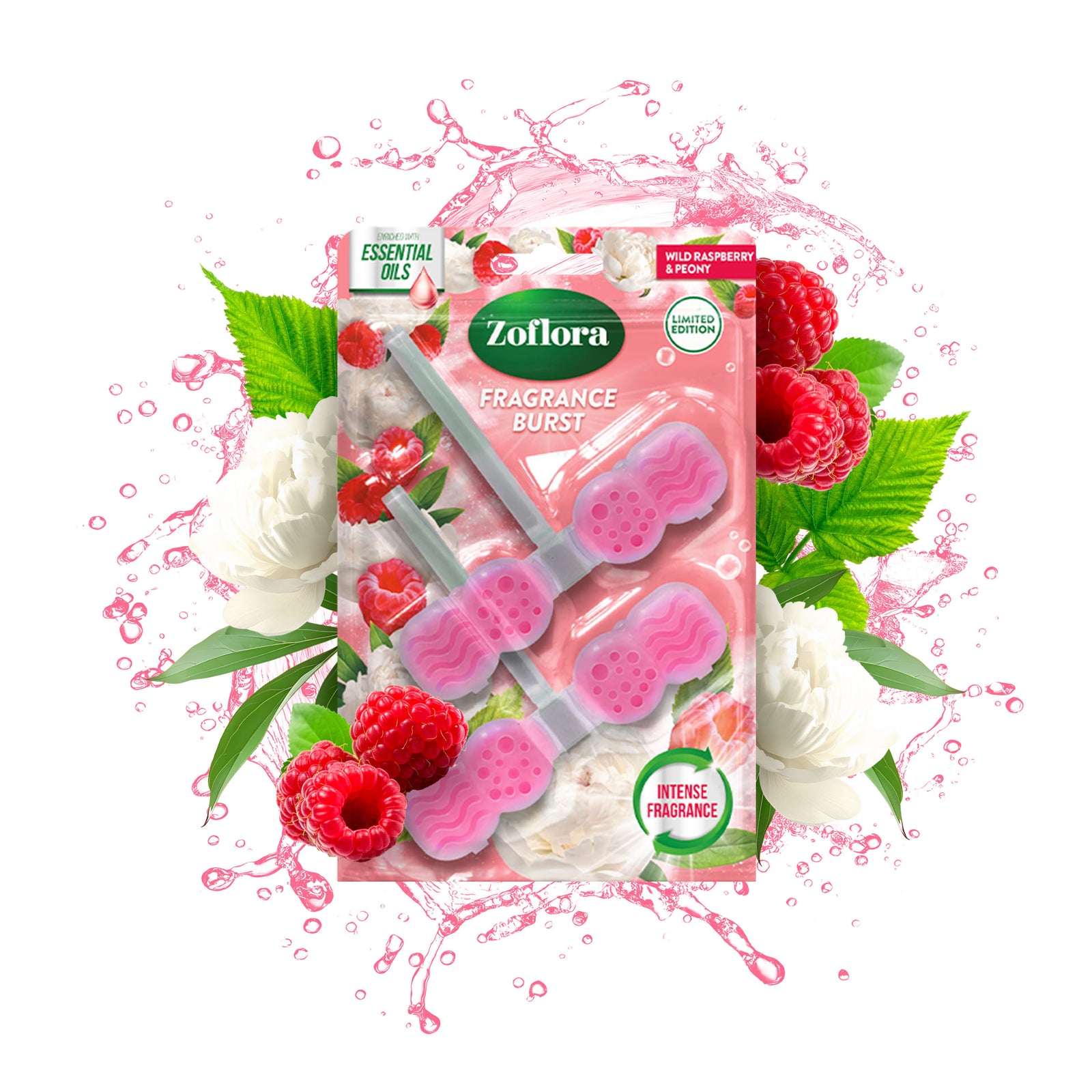 Zoflora Wild Raspberry & Peony Rim Blocks 2x48g