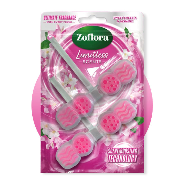 Zoflora Sweet Freesia &amp; Jasmine  Rim Blocks 2x48g