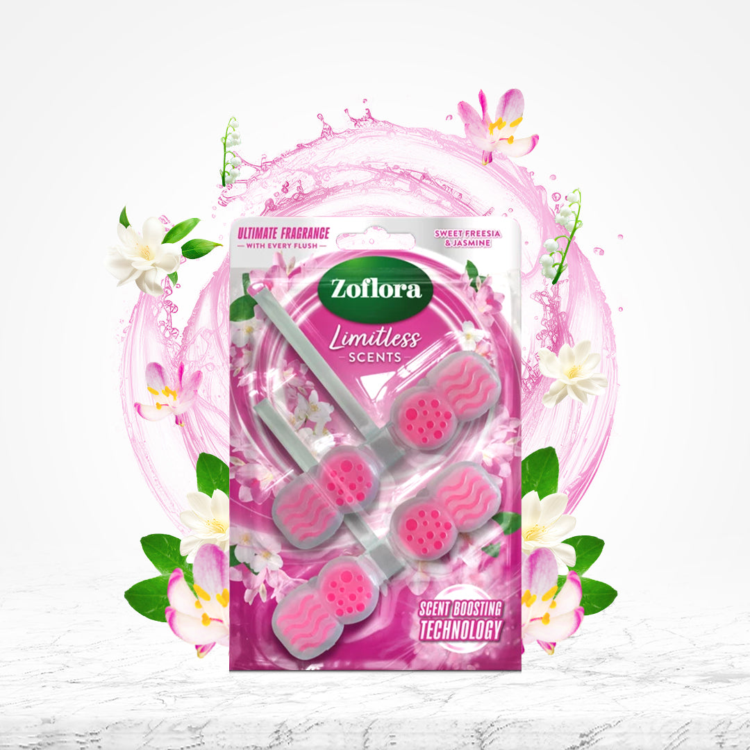 Zoflora Rim Blocks Sweet Freesia &amp; Jasmine 2x48g