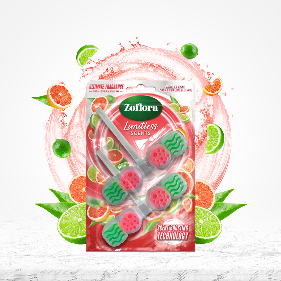 Zoflora Rim Blocks Caribbean Grapefruit &amp; Lime 2x48g