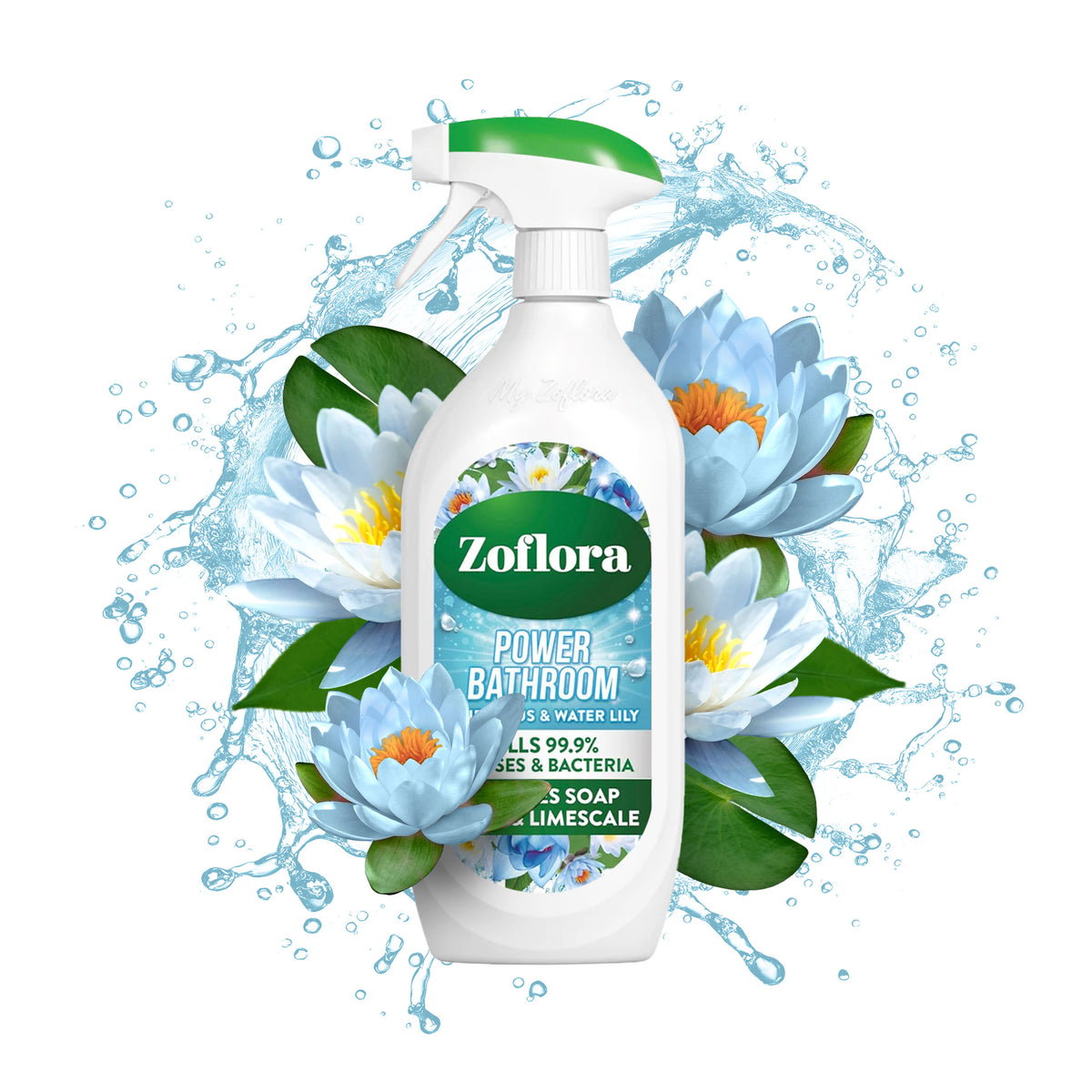 Zoflora Blue Lotus &amp; Water Lilly Bathroom Cleaner 800ml