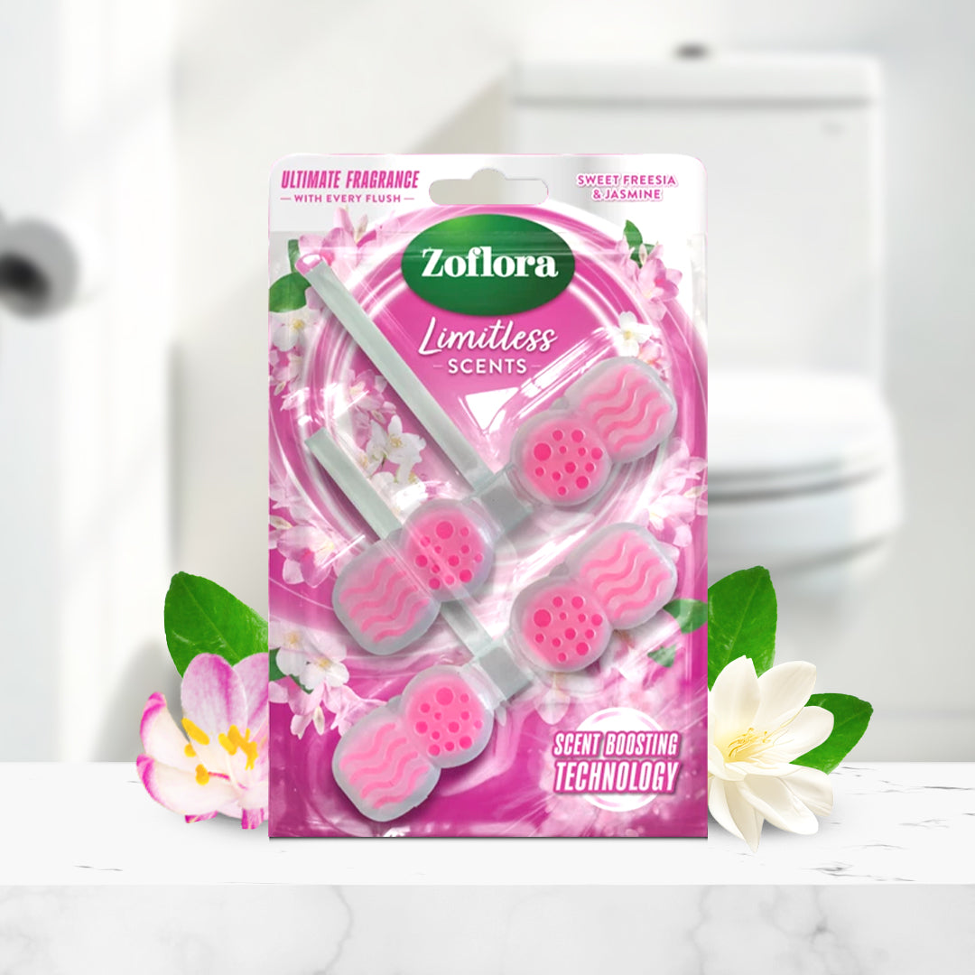 Zoflora Rim Blocks Sweet Freesia &amp; Jasmine 2x48g